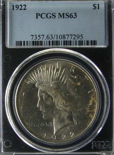 1922 Peace Type Silver Dollar Coin, Investment Po