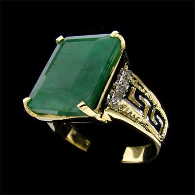 APP: 25.8k 14 kt. Y/W Gold, 12.60CT Emerald Ring