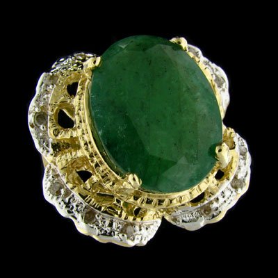 APP: 24.7k 14 kt. Gold, 11.50CT Emerald and Diamo