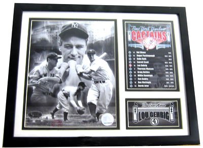 Framed Sports Memorabilia - Lou Gehrig