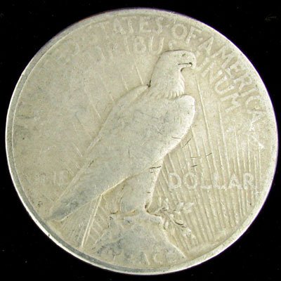 1922-S US Peace Silver Dollar Coin, Investment Po - 2