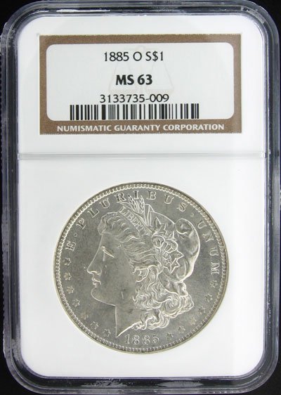 1885-O US Morgan Silver Dollar Coin, Investment P