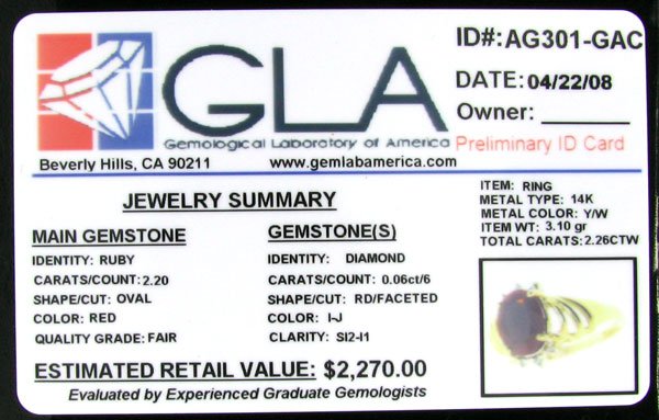 APP: 2.3k 14 kt. Y/W Gold, 2.20CT Ruby and Diamon - 2