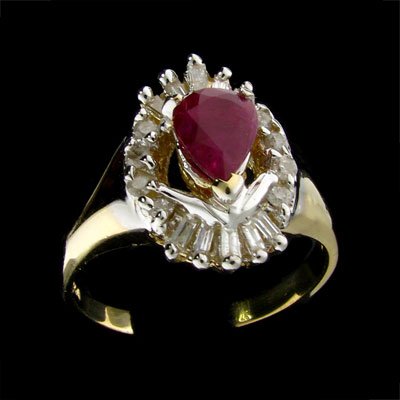 APP: $3.3k 14 kt. Gold, 0.82CT Ruby and 0.46CT Diam
