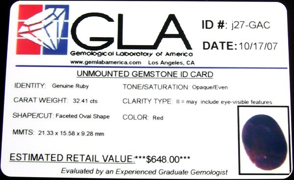 APP: $0.6k 32.41CT Ruby Gemstone, Precious Gem - 2