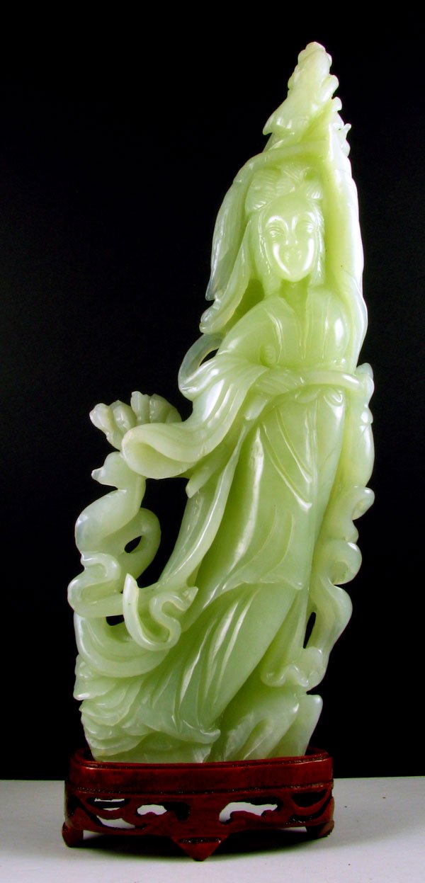 Rare Jade Hand Carved Translucent Green, Collect
