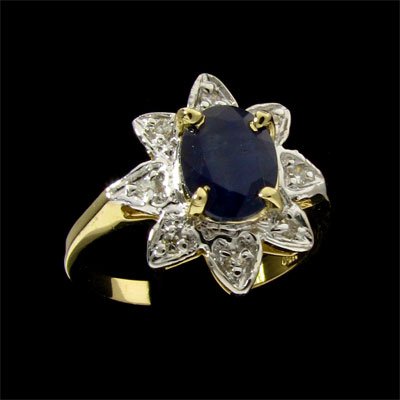 APP: $1.5k 14 kt. Yellow/White Gold, 1.49CT Sapphir
