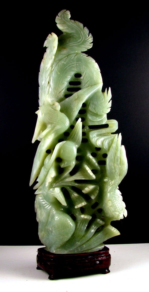 Rare Jade Hand Carved Translucent Green, Collect