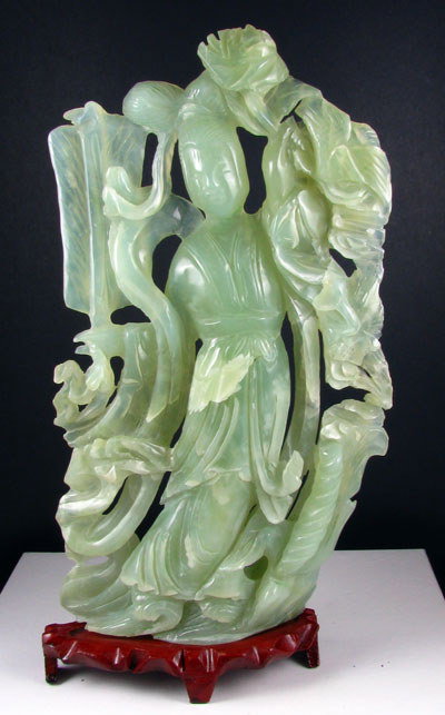 Rare Jade Hand Carved Translucent Green, Collect