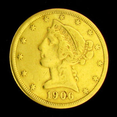 1906-S $5 US Liberty Head Type Gold Coin, Potentia