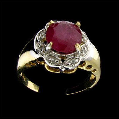 APP: $3.6k 14 kt. Gold, 2.70CT Ruby and Diamond Ri