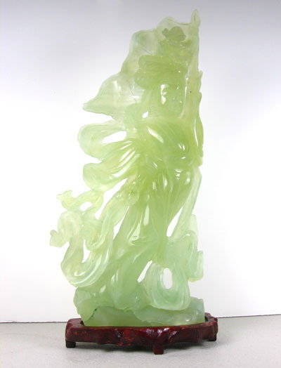 Rare Jade Hand Carved Translucent Green, Collect