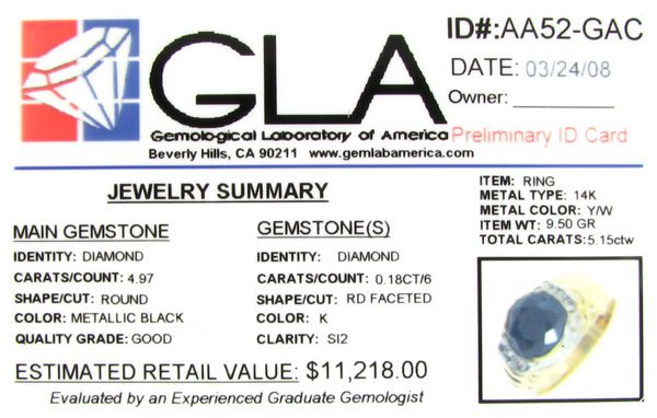 APP: 11.2k 14 kt. Yellow/White Gold, 4.97CT Rare B - 2