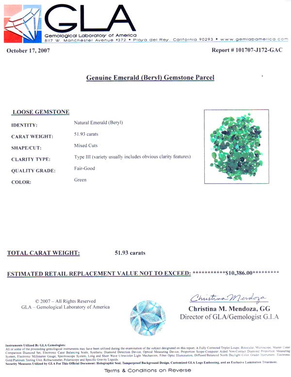 APP: 10.4k 51.93CT Mixed Cuts Emerald Parcel, Prec - 2