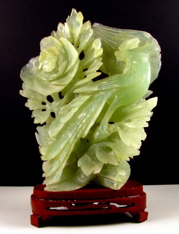 Rare Jade Hand Carved Translucent Green, Collect