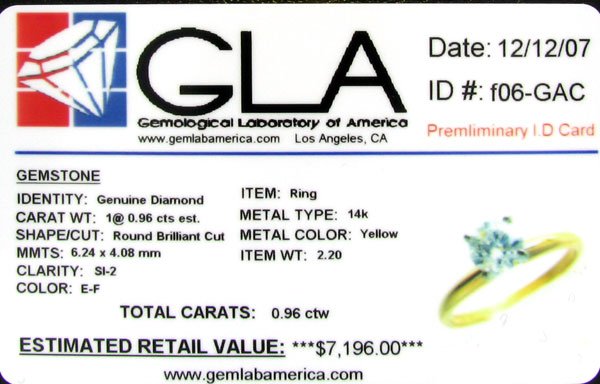 APP: 7.2k 14 kt. Gold, 0.96CT Diamond Ring - 2