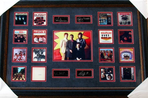 Rare The Beatles Collage Facsimile Autographed