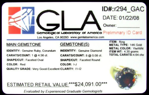APP: 24.1k 14 kt. Gold, 4.56CT Ruby and Diamond R - 2