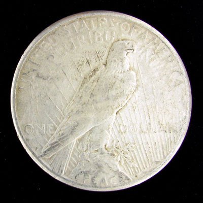1922-S US Peace Silver Dollar Coin, Investment Pot - 2