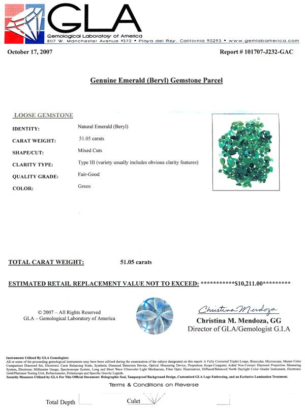 APP: $10.2k 51.05CT Mixed Cuts Emerald Parcel - 2