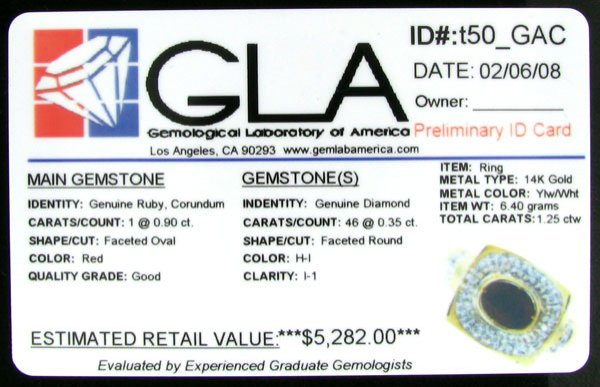APP: $5.3k 14 kt. Gold, 0.90CT Ruby and 0.35CT Di - 2