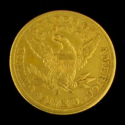 1901-S $5 US Liberty Head Type Gold Coin, Investm - 2