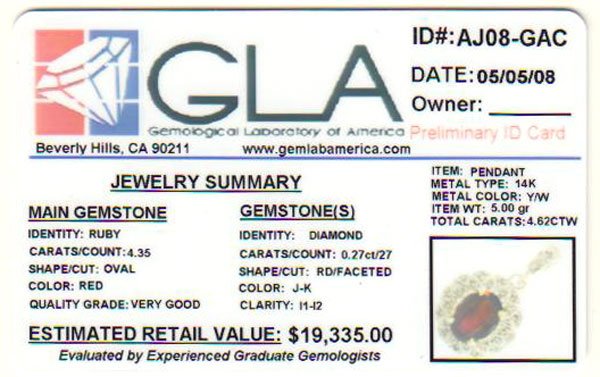 APP: $19.3k 14 kt. Gold, 4.35CT Ruby and Diamond - 2