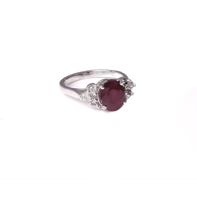 APP: 1.2k 1.95CT Ruby And Topaz Platinum Over Sterling: Gov. File: 94868 1.95CT Ruby And Topaz Platinum Over Sterling Silver Ring Retail Replacement Value: $1.2K Asset Type: Sterling Silver Ring Shipping: $19.95