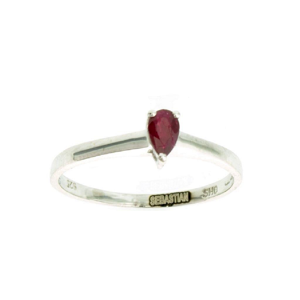 APP: 0.5k Fine Jewelry Designer Sebastian 0.25CT Pear: Gov. File: K-08462 Fine Jewelry Designer Sebastian 0.25CT Pear Cut Ruby And Sterling Silver Ring Retail Replacement Value:$0.5K Asset Type: Ring Shipping: $19.95