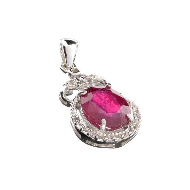 APP: 1.1k Fine Jewelry 3.72CT Ruby And Topaz Sterling: Gov. File: H-04769 Fine Jewelry 3.72CT Ruby And Topaz Sterling Silver Pendant Retail Replacement Value: $1.1K Asset Type: Sterling Silver Pendant Shipping: $19.95