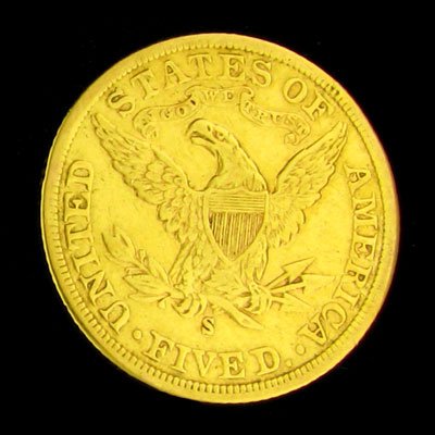 1906-S $5 US Liberty Head Type Gold Coin, Potenti - 2