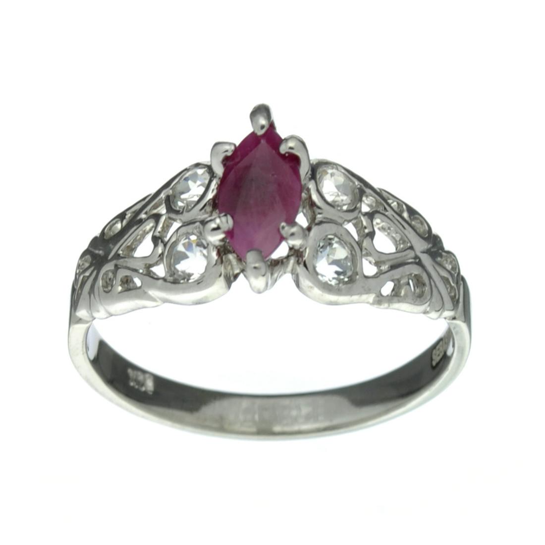 APP: 0.5k Fine Jewelry Designer Sebastian, 0.91CT Ruby: Gov. File: H-30729 Fine Jewelry Designer Sebastian, 0.91CT Ruby And White Topaz Sterling Silver Ring Retail Replacement Value: $0.5K Asset Type: Sterling Silver Ring Shipping: $19.95