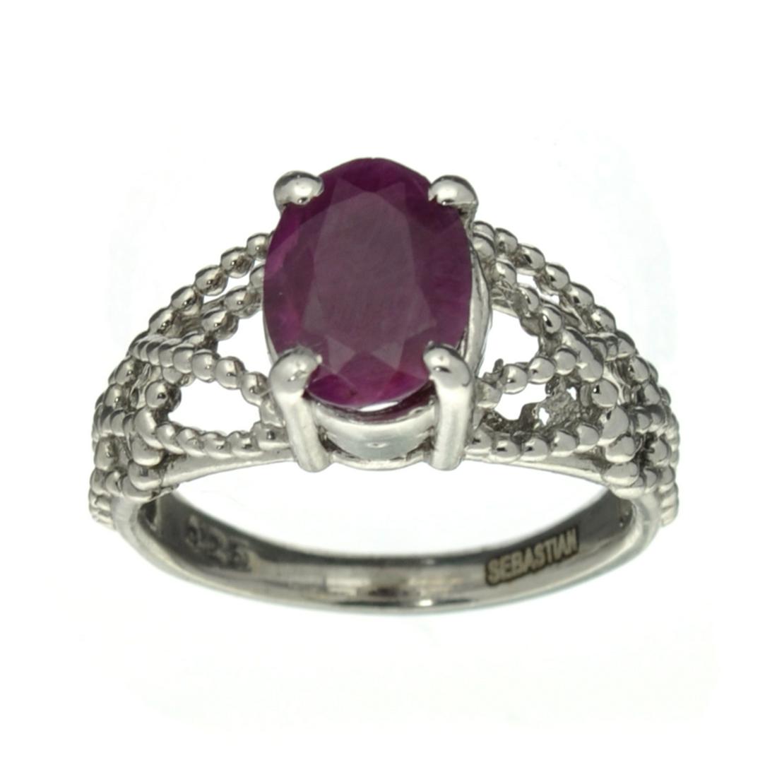 APP: 0.6k Fine Jewelry Designer Sebastian, 2.22CT Oval: Gov. File: H-30716 Fine Jewelry Designer Sebastian, 2.22CT Oval Cut Ruby And Sterling Silver Ring Retail Replacement Value: $0.6K Asset Type: Sterling Silver Ring Shipping: $19.95