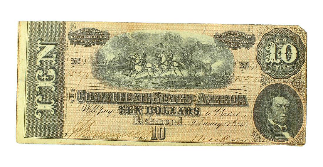 Extremely Rare 1864 $10 Confederate States of America: Gov. File: C-77807 Extremely Rare 1864 $10 Confederate States of America Richmond Note Great Investment! Asset Type: Paper Money Shipping: $9.95
