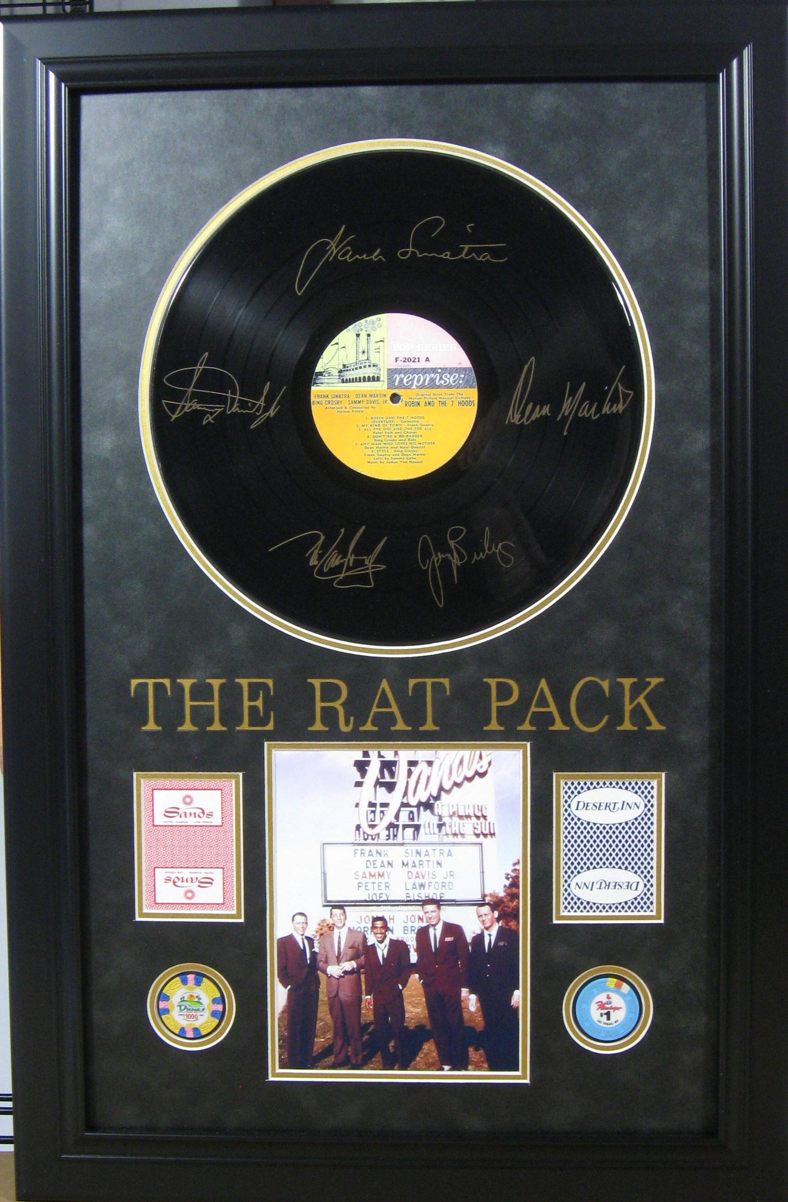 Rat Pack Album, Cards, & Chips - Engraved Signatures: Gov. File: M-09896 Rat Pack Album, Cards, & Chips - Engraved Signatures Asset Type: Memgen Shipping: $29.95. Item may be pick up only, or require additional shipping charges due to weight or size.
