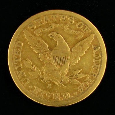 1886-S $5 US Liberty Head Type Gold Coin - Invest - 2