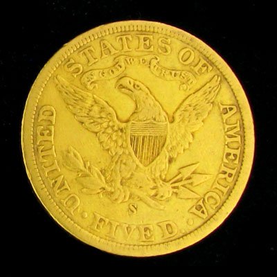 1903-S $5 US Liberty Head Type Gold Coin - Investm - 2