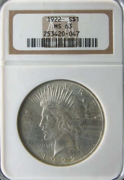 1922 Peace Type Silver Dollar Coin-Investment Po