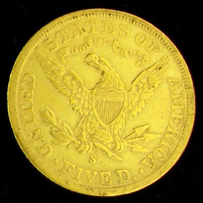 1903-S $5 US Liberty Head Type Gold Coin-Investme - 2