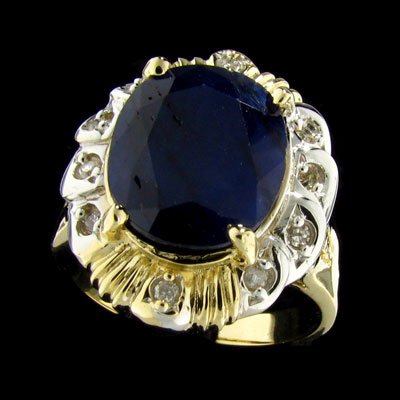RRV APP: 7.6k 14 kt. Gold, 5.39CT Sapphire & Diam