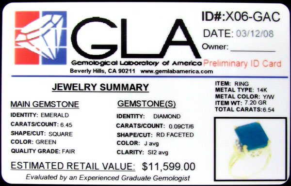 RRV APP: 11.6k 14 kt. Gold, 6.45CT Emerald and Di - 2