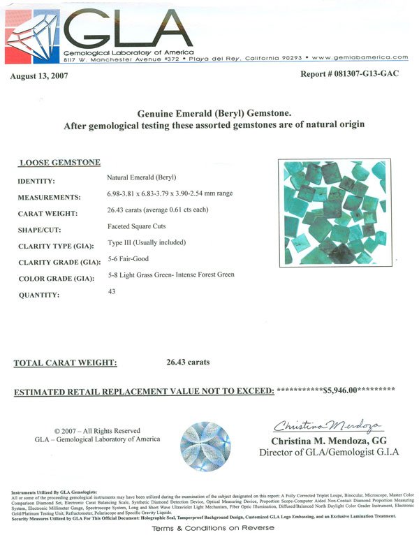 RRV APP: 5.9k 26.43CT Square Emerald Parcel - 2