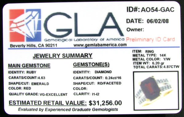 RRV APP: 31.3k 14 kt. Gold, 4.63CT Ruby and Diamo - 2