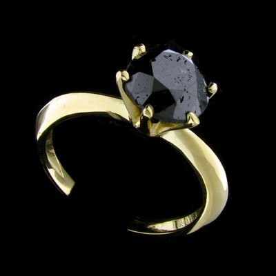 RRV APP: 4.5k 14 kt. Gold, 2.97CT Rare Black Diam