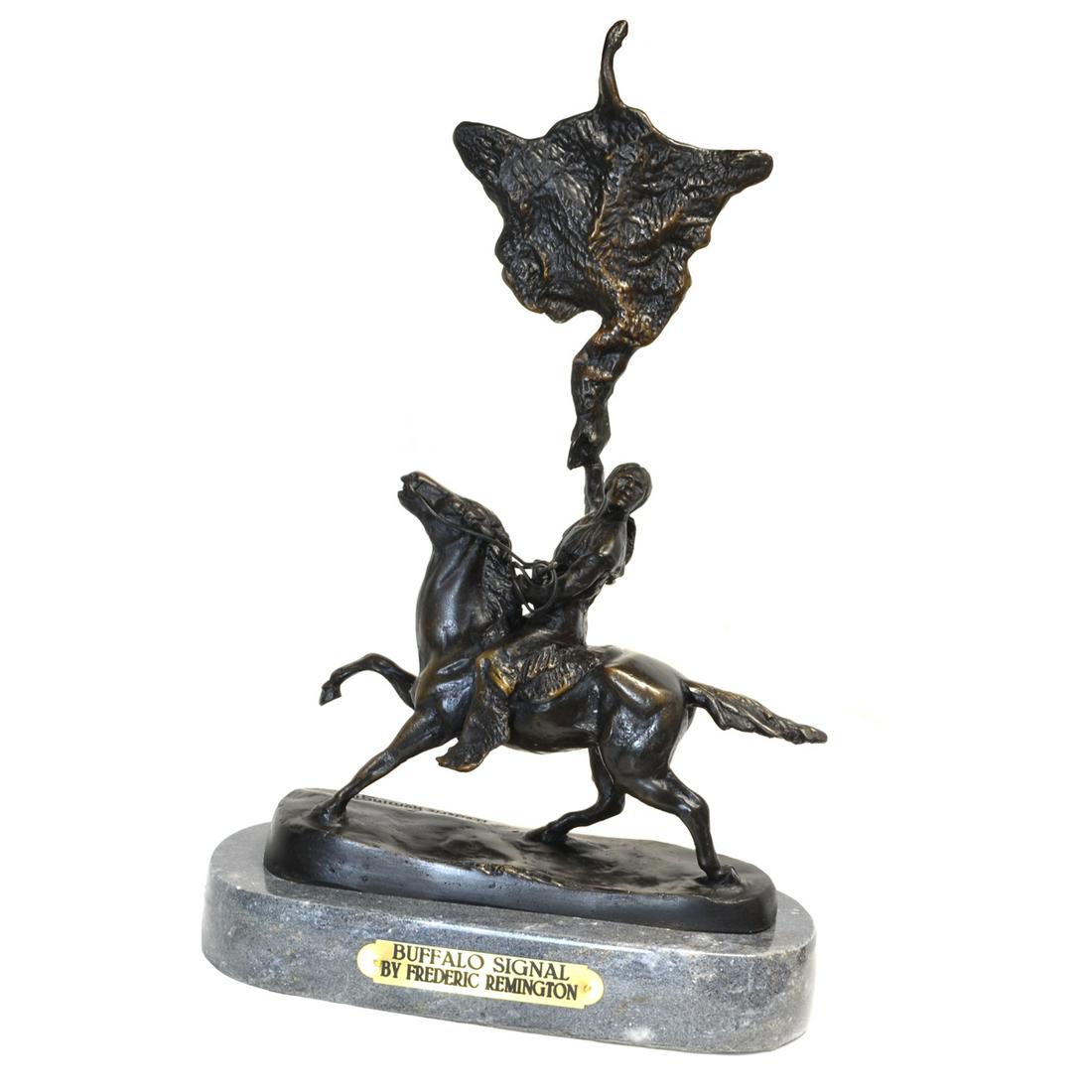 Buffalo Signal- By Frederic Remington- Bronze Reissue: Gov. File: T-16052 Buffalo Signal- By Frederic Remington- Bronze Reissue Asset Type: Museum Quality Bronze Shipping: $29.95