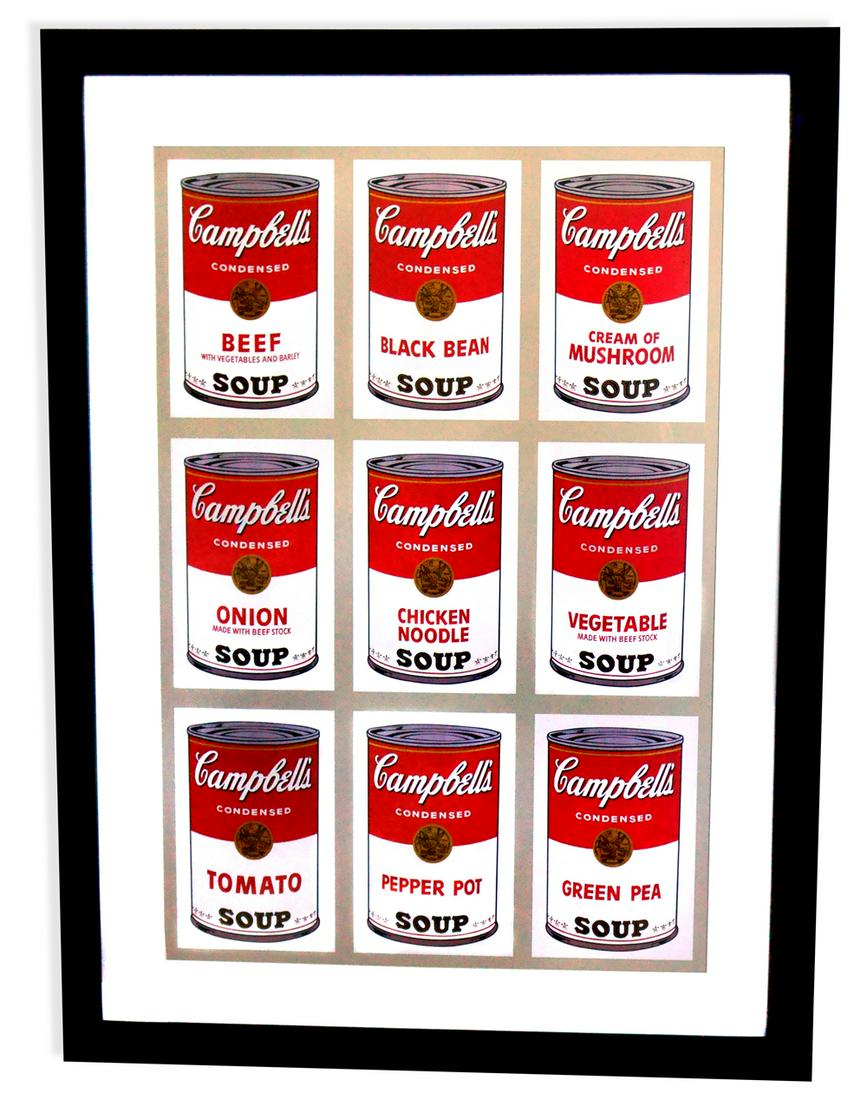 Andy Warhol (After) Museum Framed Print Campbell's: Gov. File: M-08496 Andy Warhol (After) Museum Framed Print Campbell's Soup Cans Asset Type: PrintShipping: $39.95. Item may be pick up only, or require additional shipping charges due to weight or siz