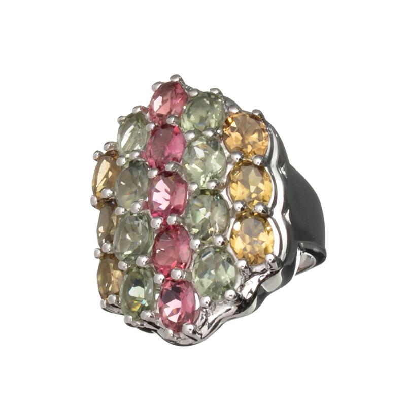 6.36CT Oval Cut Multi-Colored Multi Precious Gemstones: Gov. File: H-15254 Fine Jewelry 6.36CT Oval Cut Multi-Colored Multi Precious Gemstones And Platinum Over Sterling Silver Ring Retail Replacement Value: $2.6K Asset Type: Sterling Silver Ring Shipping: