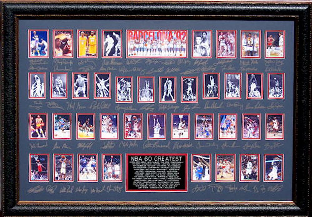 *Rare NBA 60 Greatest Museum Framed Collage - Plate: Gov. File: M-21055 *Rare NBA 60 Greatest Museum Framed Collage - Plate Signed Asset Type: CollectableShipping: $39.95. Item may be pick up only, or require additional shipping charges due to weight or