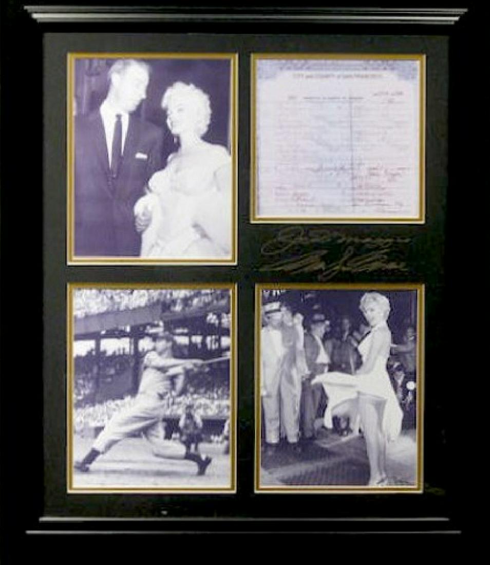 *Rare Marilyn Monroe and Joe DiMaggio Museum Framed: Gov. File: M-20603 *Rare Marilyn Monroe and Joe DiMaggio Museum Framed Collage - Plate Signed Asset Type: CollectableShipping: $39.95. Item may be pick up only, or require additional shipping charges