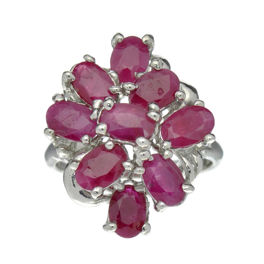 APP: 1k Fine Jewelry Designer Sebastian, 4.68CT Oval: Gov. File: H-30637 Fine Jewelry Designer Sebastian, 4.68CT Oval Cut Ruby And Sterling Silver Cluster Ring Retail Replacement Value: $1.0K Asset Type: Sterling Silver Ring Shipping: $19.95